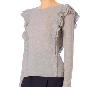 INTERMIX Gigi Ruffle Shoulder Sweater